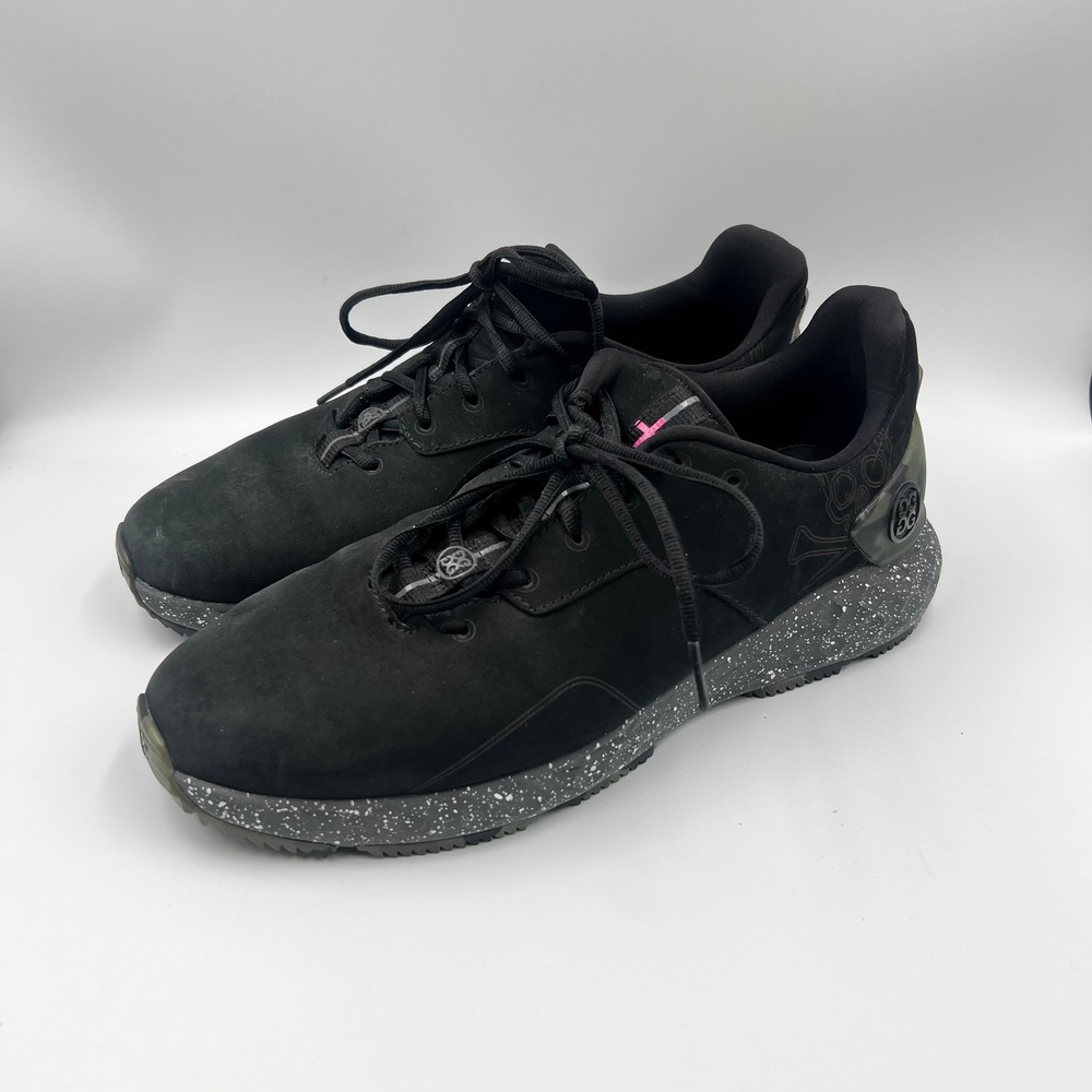 G/FORE Men's MG4+ Onyx Black Leather Golf Shoes Size 11 Skull Camo Speckle